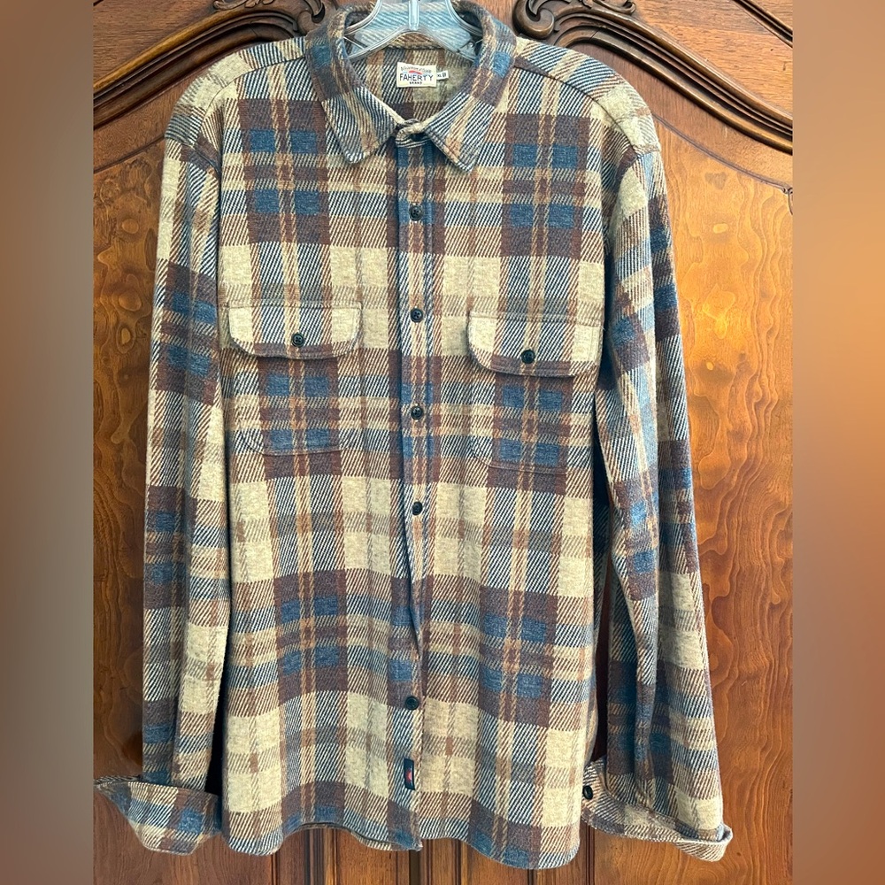 Faherty LEGEND Sweater shirt bozeman plaid Sz XL